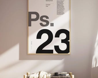 Psalm 23 Bible Verse Print: Minimalist Christian Wall Art (Digital Download)