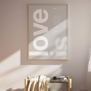 1 Corinthians 13 4-8 - Printable Bible Poster | Christian Wall art | Minimalist | Love is kind, patient | Valentines day | Grey