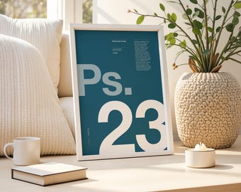 Psalm 23 Bible Verse Print: Minimalist Christian Wall Art (Digital Download)