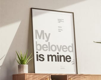 Song of Solomon 2:16 Bible Verse Print - Minimalist Christian Wall Art