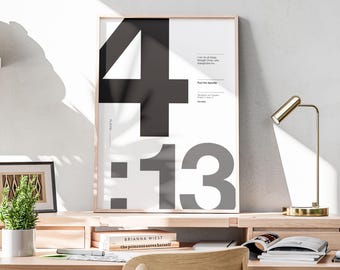 Philippians 4:13 | Printable Bible Verse Poster | Christian Wall art | White