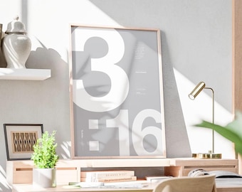 John 3:16 Bible Verse Poster – Minimalist Christian Wall Art