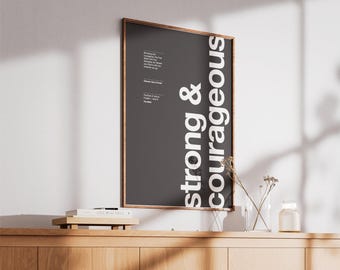 Joshua 1:9 | Printable Bible Verse Poster | Christian Wall art
