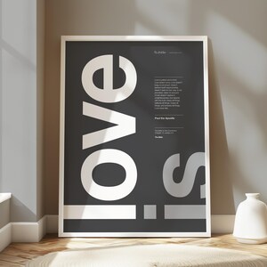 1 Corinthians 13 4-8 - Printed Bible Wall Art | 5 Colour Options