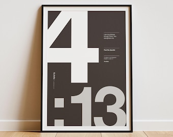 Philippians 4:13 Print – Minimalist Christian Bible Verse Poster