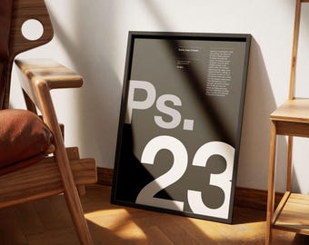 Psalm 23 Bible Verse Poster: Minimalist Christian Wall Art (Digital Download)