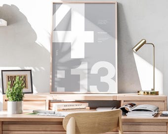 Philippians 4:13 | Printable Bible Verse Poster | Christian Wall art | Grey