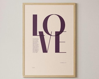 1 Corinthians 13 Poster | Love Is Patient Scripture Art Print