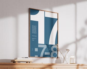 Jeremiah 17 7-8 | Printable Bible Poster | Christian Wall art | Minimalist | Blessed is the man who trusts in Yahweh | Blue