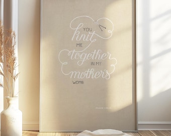 Psalm 139 Bible Verse Poster: Christian Nursery Wall Art