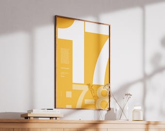 Jeremiah 17 7-8 | Printable Bible Poster | Christian Wall art | Minimalist | Blessed is the man who trusts in Yahweh | Yellow