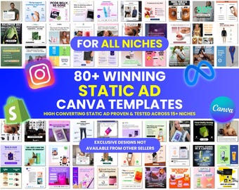 80+ erfolgreiche Static Ads Canva Vorlagen, Image Ads Creatives Vorlage, E-Handy-Ads, Facebook Ads Vorlagen, Ads Canva Template, Meta Ads