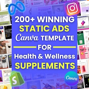 200+ Winning Static Ad Canva Templates for Health & Wellness Supplements Facebook Ad Templates Image Ad Creatives Canva Template Meta Ads