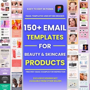 150+ Figma Email Templates for Skincare Products Email Campaign Newsletter Email Marketing Klaviyo and Mailchimp Templates Email Automation