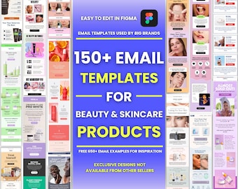 150+ Figma Email Templates for Skincare Products Email Campaign Newsletter Email Marketing Klaviyo and Mailchimp Templates Email Automation