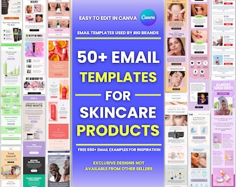 50+ Canva Email Templates for Skincare Products Email Campaign Newsletter Email Marketing Klaviyo and Mailchimp Templates Email Automation