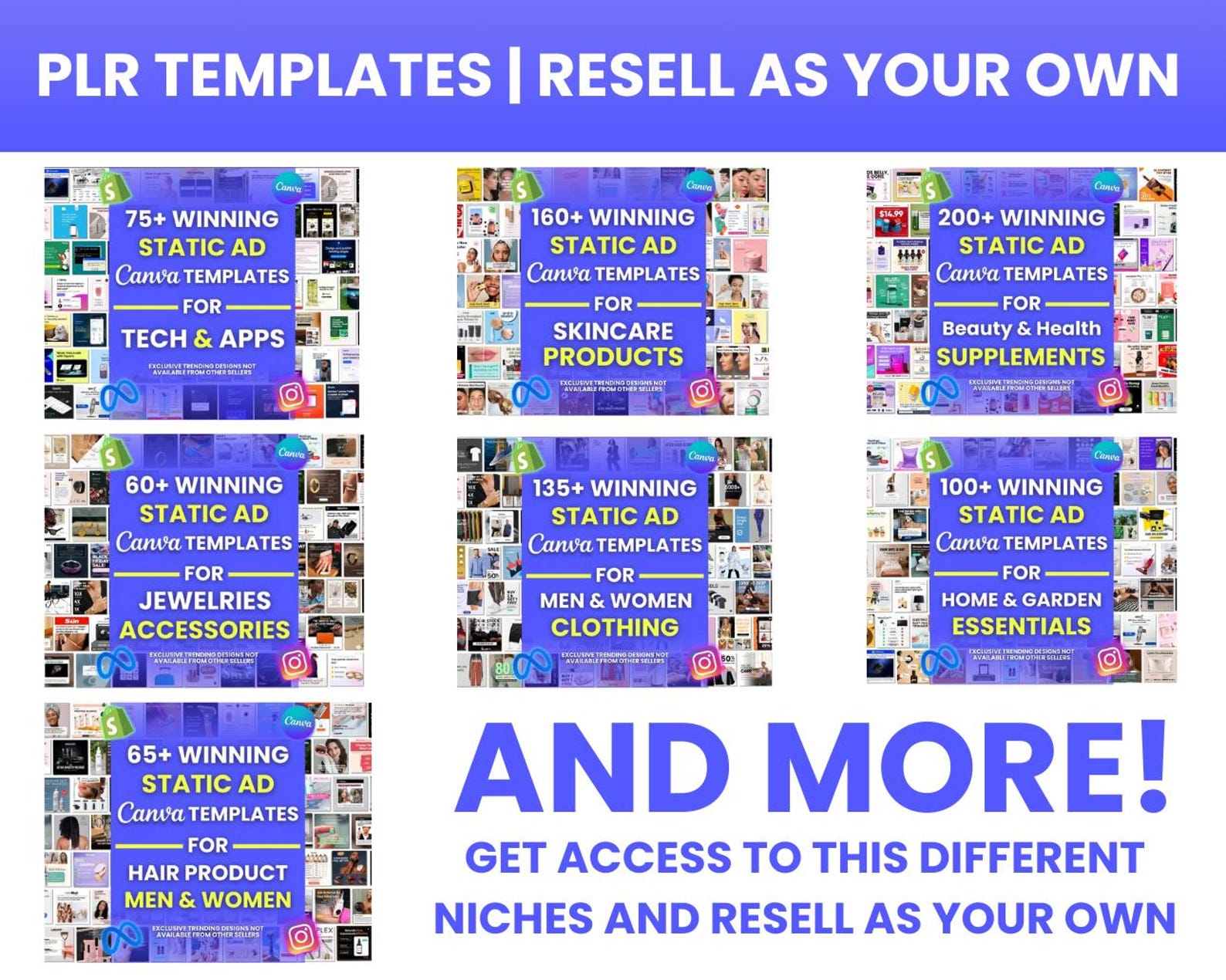 580+ PLR Winning Static Ads Canva Template, Image Ad Creatives ...