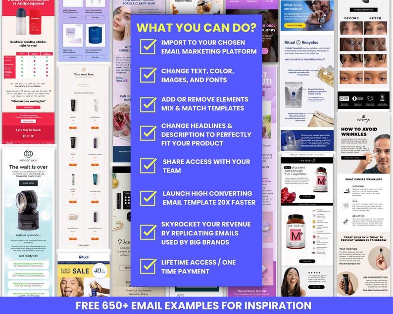 250+ premium email templates | easy to edit in canva... 25+ Canva Email Templates for Skincare Products Email Campaign ...