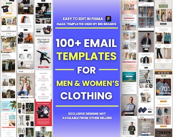100+ Email Templates for Men & Women Clothing, Fashion Email Template, Email Campaign, Newsletter Templates, Klaviyo and Mailchimp Templates