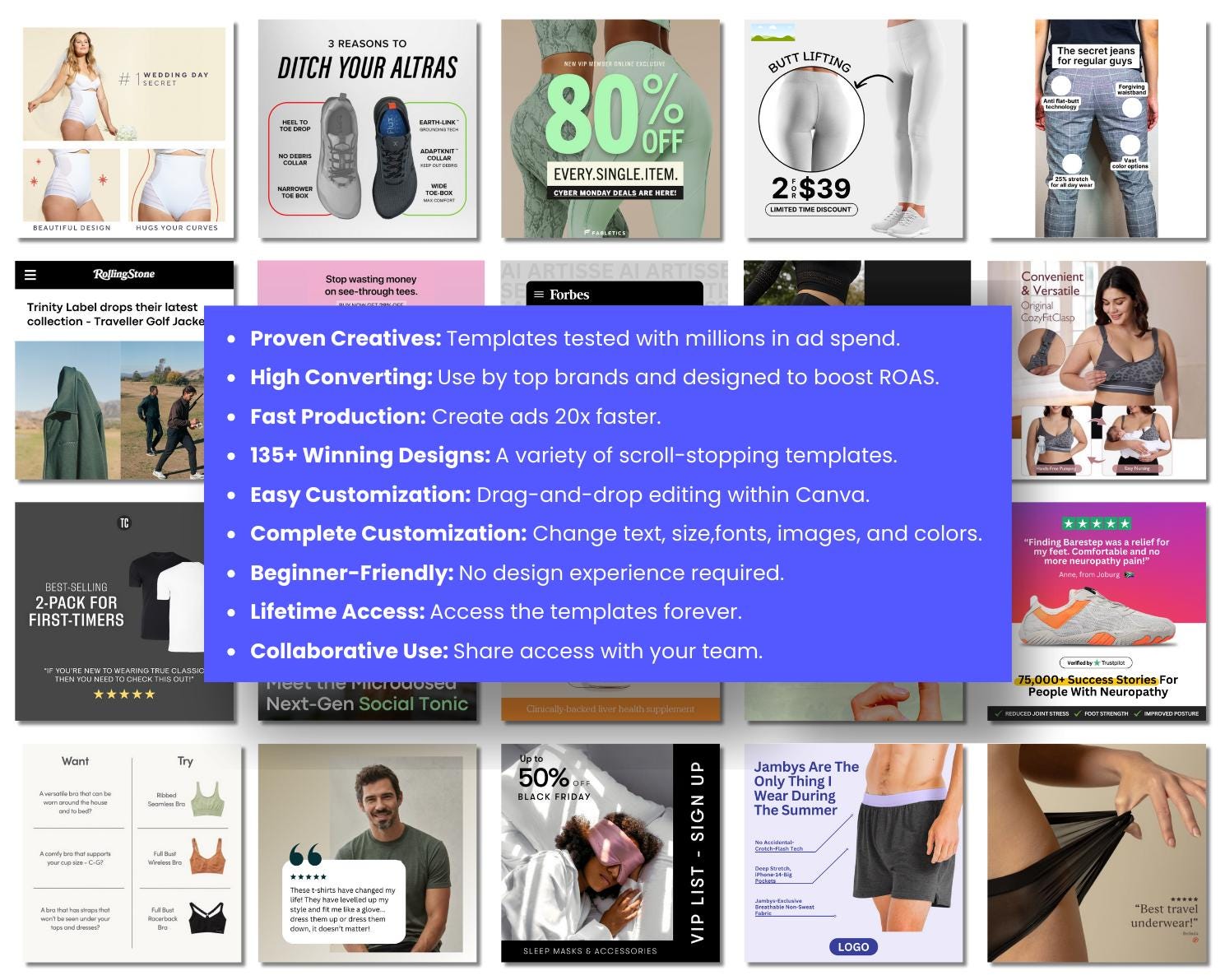135+ Winning Static Ad Canva Templates for Men & Women Clothing ...