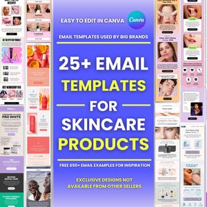 25+ Canva Email Templates for Skincare Products Email Campaign Newsletter Email Marketing Klaviyo and Mailchimp Templates Email Automation