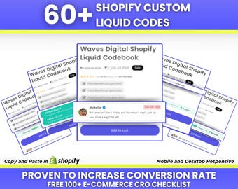 60+ Shopify Custom Liquid Code, Shopify Store Optimization Shopify Themes & Templates Shopify Custom Section Shopify Conversion Optimization