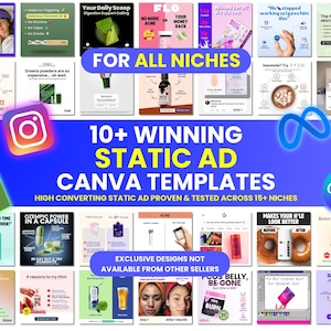 10+ Winning Static Ads Canva Templates, Image Ads Creatives Template, Ecommerce Ads, Facebook Ads Templates, Ads Canva Template, Meta Ads