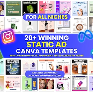 20+ Winning Static Ads Canva Templates, Image Ads Creatives Template, Ecommerce Ads, Facebook Ads Templates, Ads Canva Template, Meta Ads