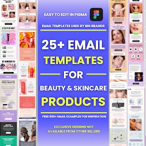 25+ Figma Email Templates for Skincare Products Email Campaign Newsletter Email Marketing Klaviyo and Mailchimp Templates Email Automation