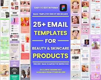 25+ Figma Email Templates for Skincare Products Email Campaign Newsletter Email Marketing Klaviyo and Mailchimp Templates Email Automation