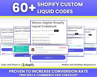 60+ Shopify Custom Liquid Code, Shopify Store Optimization Shopify Themes &  Templates Shopify Custom Section Shopify Conversion Optimization