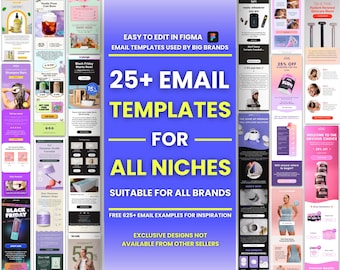 25+ Figma Email Templates for All Niches Ecommerce Brands Email Campaign Newsletter Email Marketing Klaviyo and Mailchimp Figma Templates