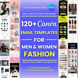 120+ Canva Email Templates for Men & Women Fashion Clothing Brand Email Campaign Newsletter Email Marketing Klaviyo and Mailchimp Templates