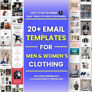 20+ Email Templates for Men & Women Clothing, Fashion Email Template, Email Campaign, Newsletter Templates, Klaviyo and Mailchimp Templates