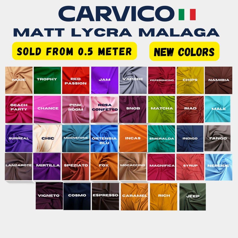 Italian Lycra Swimwear Fabric: Carvico Malaga 4-Way Stretch, Chlorine Resistant - Sold by 0.5 Meter image 3