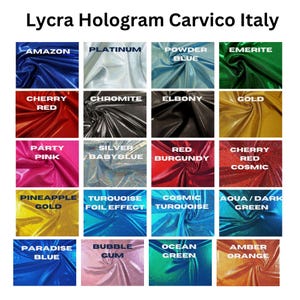 Tela Lycra Brillo con Efecto Holográfico | Spandex Metálico Elástico  - Vendida por Metro