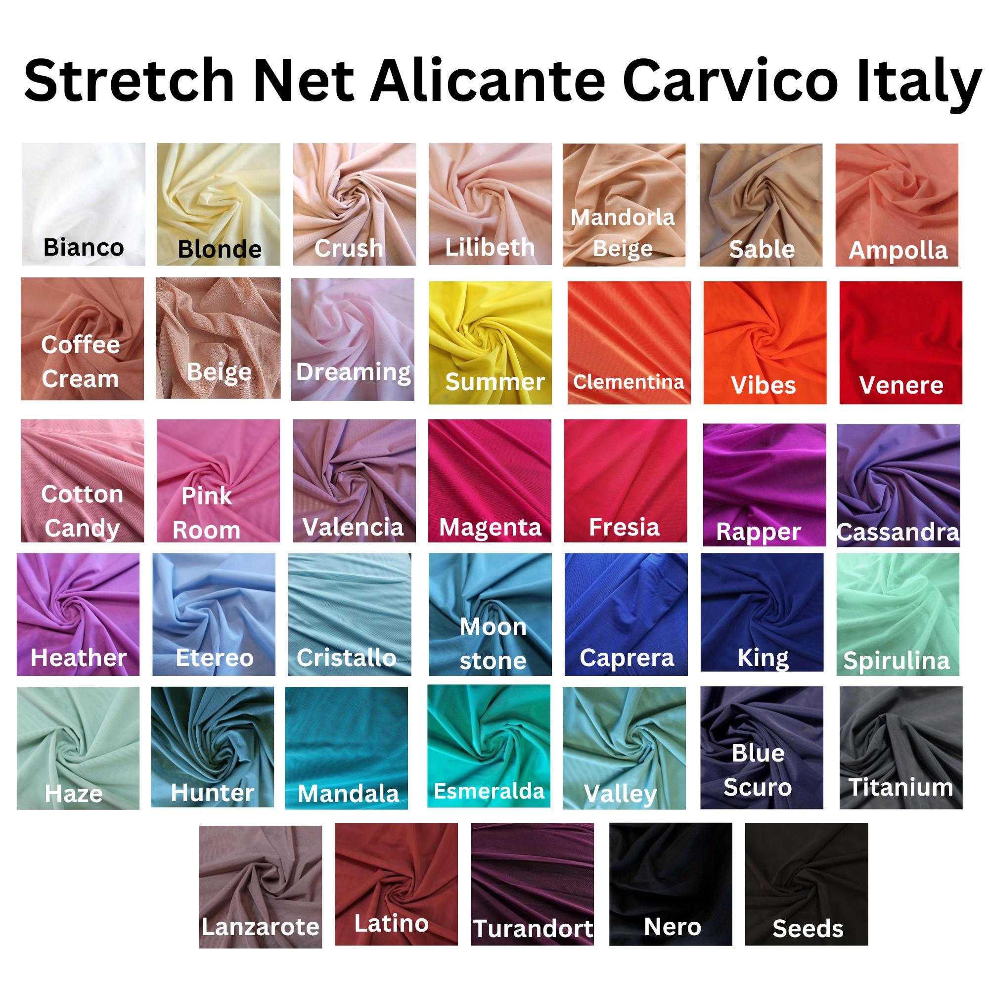 Carvico Stretch Net Alicante Italian Quality 40 Color Options Sold by Meter - Etsy Carvico Stretch Net Alicante Italian Quality 40 Color Options Sold by Meter - Etsy