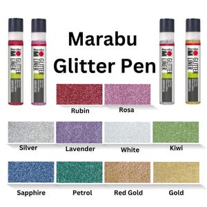 Caneta Glitter Marabu para Tecidos Elásticos | Glitter para Pintor Têxtil | - 25ml (unidade ou pacote com 6)
