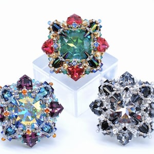 Beaded Brooch PDF Tutorial: Swarovski Crystal 'The Seasons' (Digital Download)