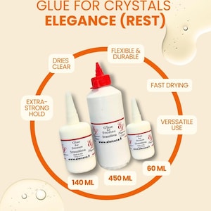 Rest Elegance Rhinestone Glue: Clear Drying, Flexible Fabric Adhesive (60ml)