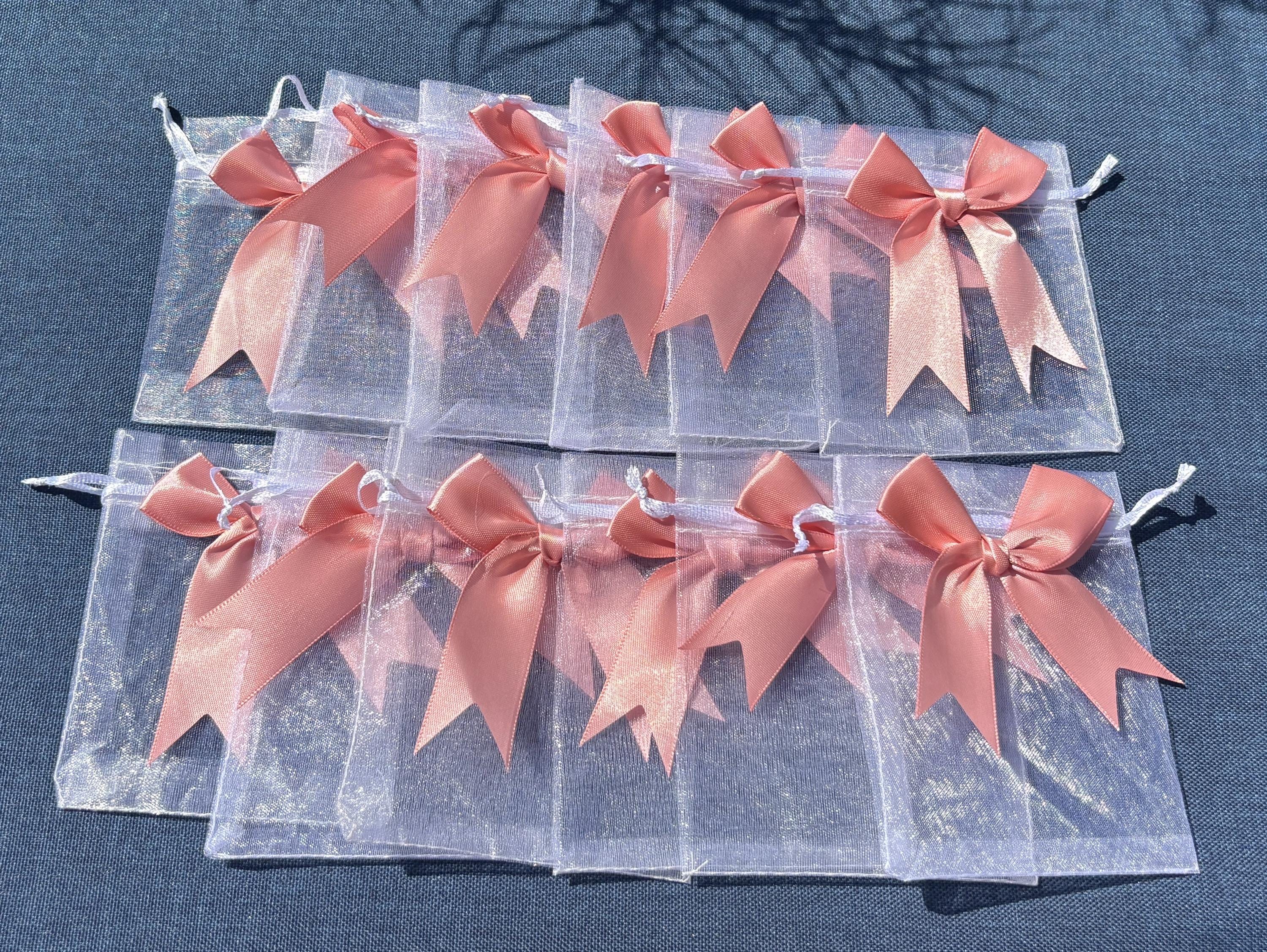 12 pcs Mesh Gift Bags with Bows – Elegant Party Favor Bags, Small Business Packaging, Wedding & Baby Shower Supplies- Free Shipping