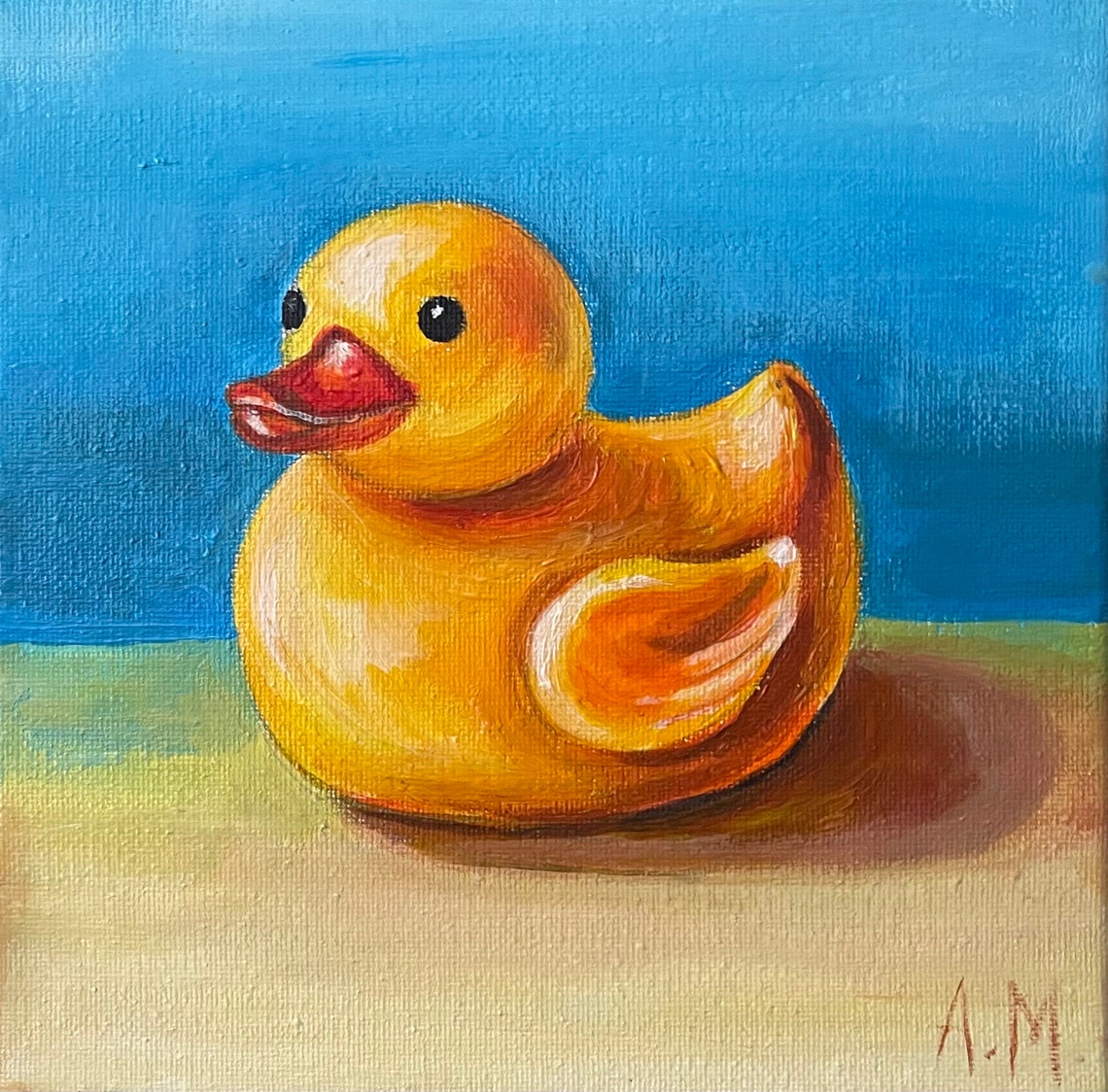 Rubber Duck Rubber Duck Acrylic Duck Acrylic Painting Original 