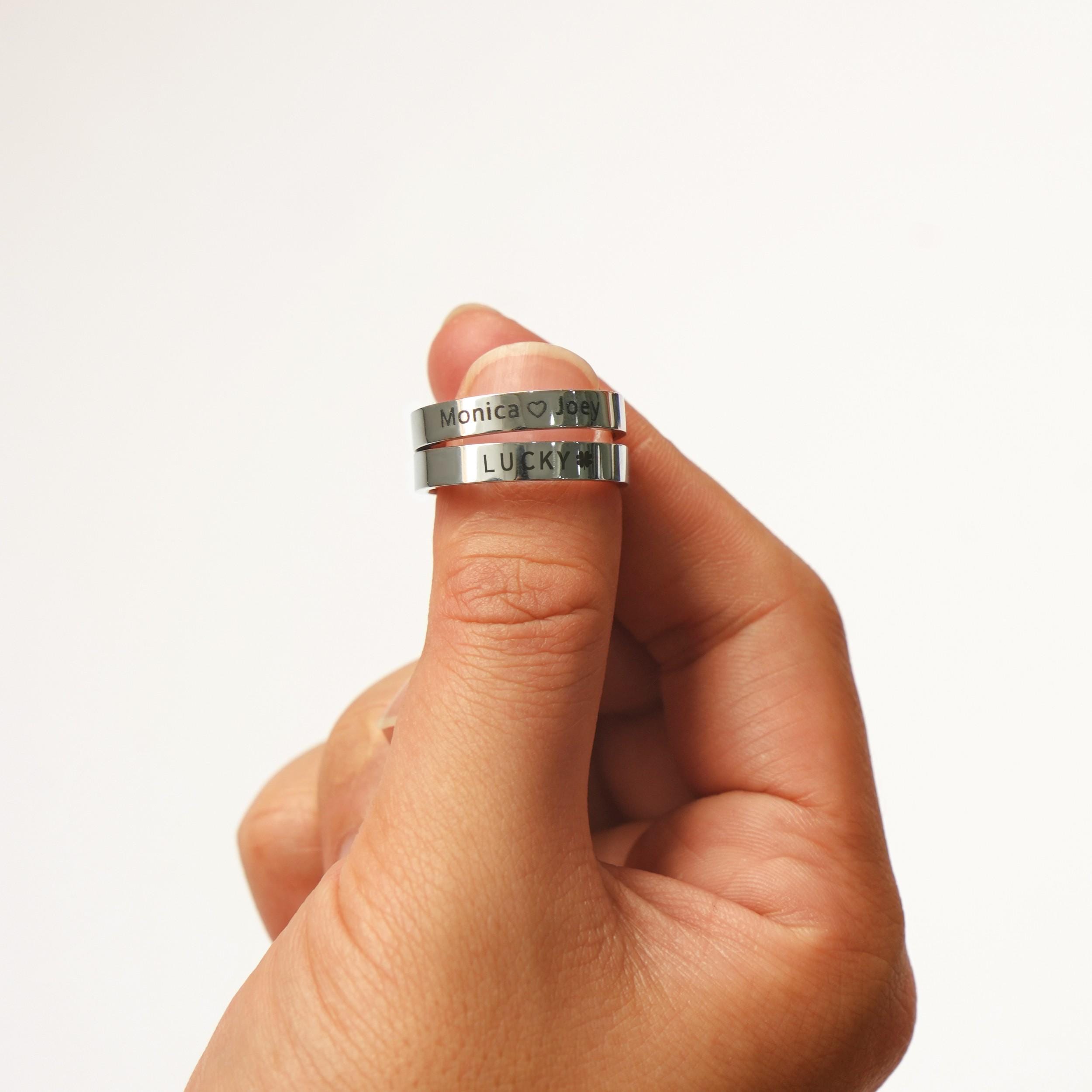 【Grace Personalized】RIVAHリング Dainty Stacking Name Ring by Grace Personalized - Custom