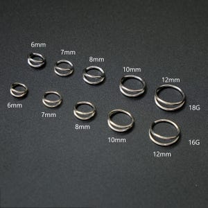 16G 18G Double Hoop Nose Ring/Earrings/Cartilage Hoop/Daith Ring/Tragus Jewelry/Helix Hoop/Earlobe Earrings/Surgical Grade Stainless Steel