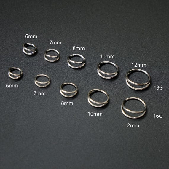 16G 18G Double Hoop Nose Ring/earrings/cartilage Hoop/daith Ring
