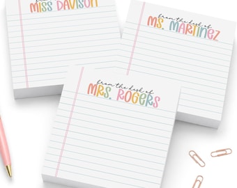 Personalized Square Notepads: Large Notepads for Teachers and more