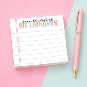 Personalized Teacher Post-it Notes: Custom Name Sticky Notes