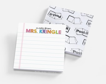 Personalized Teacher Post-it Notes: Custom Notebook Paper Sticky Notes