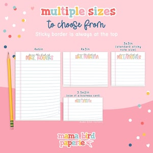 Personalized Teacher Post-it Notes: Custom Name Sticky Notes image 4