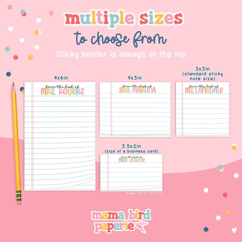 Personalized Teacher Post-it Notes: Custom Name Sticky Notes image 4
